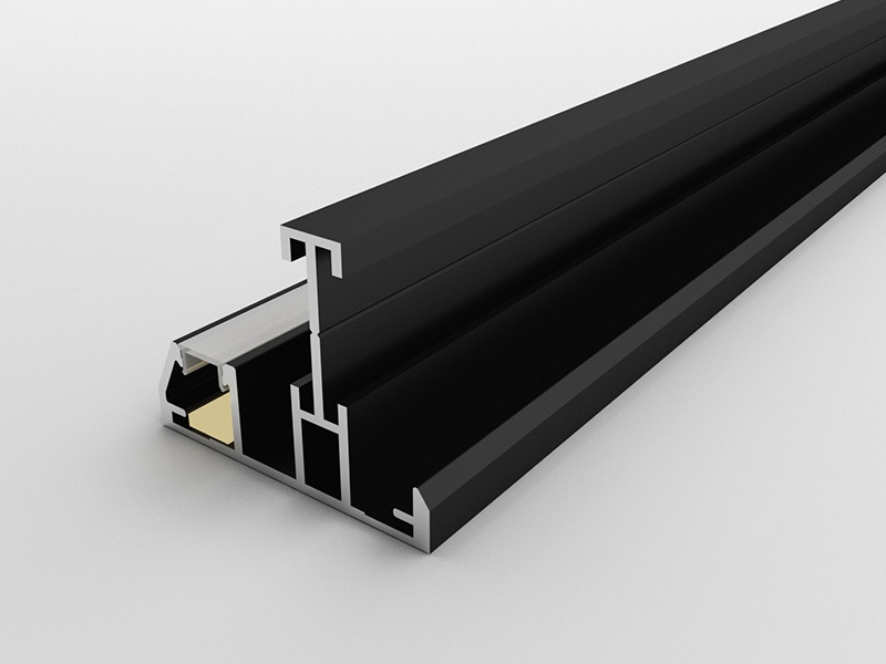 FA-26-1隐形門配線帶燈-拉絲啞黑色