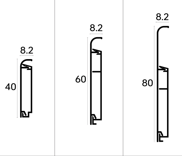 弧形直邊款（純色、木紋色）